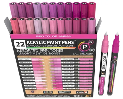 Produktbild von Professionelles Acrylmarker-Set 22 Stück Extra Feine Spitze 0,7mm