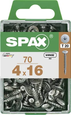 Produktbild von SPAX Flachrückwandkopf für Rückwände, 4 x 16 mm, 70 Stück, Vollgewinde, Rückwandkopf, T-STAR plus, 4CUT, WIROX - 4151010400162