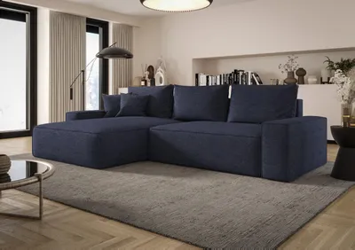 Produktbild von Ecksofa MARELI Blau Schlafsofa, Bettkasten, Seite-Links