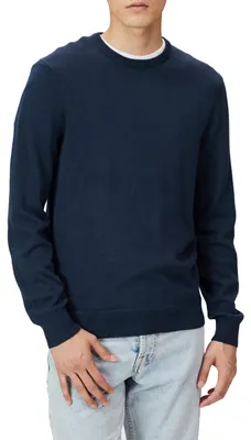 Productafbeelding van A. Essentials, herenpullover met lange mouwen en ronde hals, 100% katoen