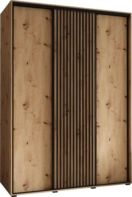 Produktbild von MEBLE KRYSPOL Sapporo 1 Schrank mit 3 Schiebetüren  - 205,2x180x60 cm - Artisan Artisan Schwarz