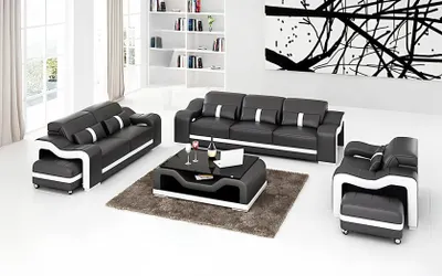 Produktbild von Sofagarnitur 321 Sitzer Ledersofa Modernes Sofa Wohnlandschaft Designer Sofa Neu