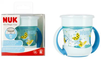 Productafbeelding van NUK Mini Magic Cup, 160 ml, geschikt vanaf 6 maanden, blauw, artikelnummer 10751278
