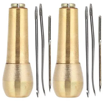 Näh-Ahle-Set 2 Stück mit 6 Nadeln für Lederreparatur