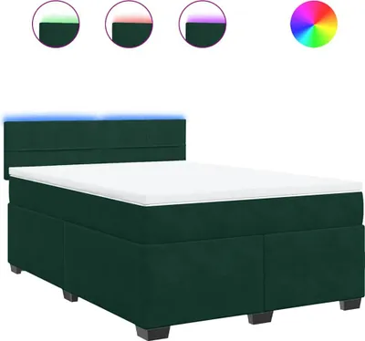 Produktbild von vidaXL Boxspringbett mit Matratze Dunkelgrün 160x200 cm Samt