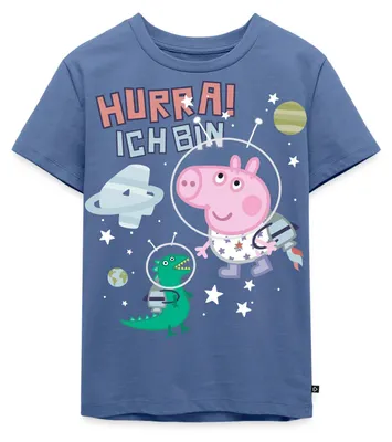 Produktbild von Spreadshirt Peppa Wutz Schorsch Ich bin 4 Jahre Kinder Premium T-Shirt, 134/140 (8 Jahre), Taubenblau