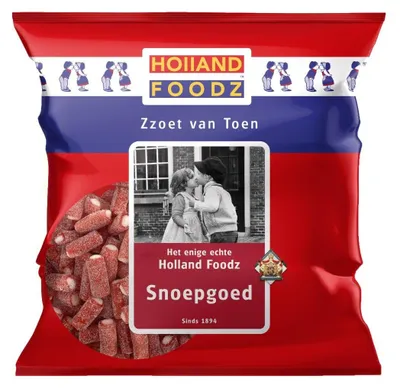 Produktbild von Holland Foodz Zachte Mini Zure Erdbeer Sticks 500g – Fruchtig-saure Snacksticks