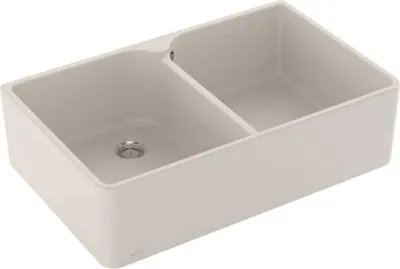Produktbild von Villeroy & Boch VB Spülstein 80 X Spülstein Doppelbecken 638001 795x500mm Crema CeramicPlus