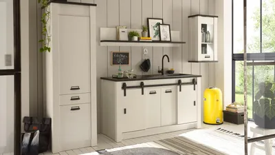 Produktbild von Küchenzeile Sherwood Küche Pinie weiß 4-teilig