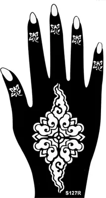Produktbild von Henna Tattoo Schablone für die Rechte Hand