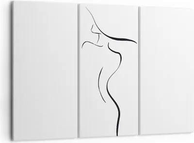 Produktbild von Bild auf Leinwand - Leinwandbild - 3 Teile - Minimalismus Frau Hut - 105x70cm - Wand Bild - Wanddeko - Wandbilder - Leinwanddruck - Bilder - Wanddekoration - Leinwand bilder - Wandbild - CE105x70-4908