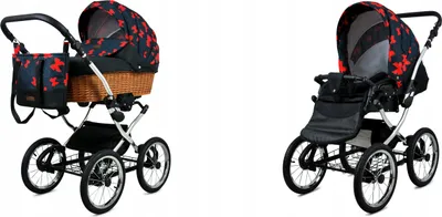 Produktbild von Babylux® Classic Exclusive | 2in1  Kinderwagen Set | Red Bow | Kombikinderwagen | Kinderwagenset