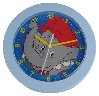Produktbild von Kinderuhr Benjamin Blümchen Quarz 22x22cm Kinderwanduhr blau Wanduhr Kinder Uhr
