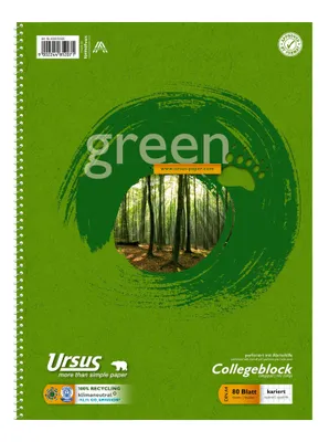 Produktbild von Staufen Collegeblock A4 80Bl 70g Lin22 Green kariert