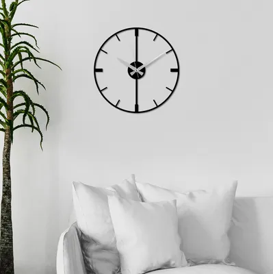 Obrázok produktu pre Opviq, Plain, Dekoratívne kovové nástenné hodiny, 100 % KOV, čierna, 49 x 49 cm
