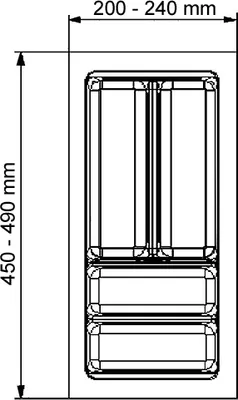 Produktbild von Besteckeinsatz SCOOPII 30 cm (B 200-240 x T 450-490 mm) / Mehrzweckeinsatz / Besteckkasten / Besteckeinsätze