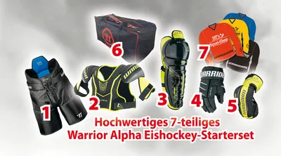 Produktbild von Warrior ALPHA Eishockey Starterset Senior zum Monsterpreis, Größe:XL