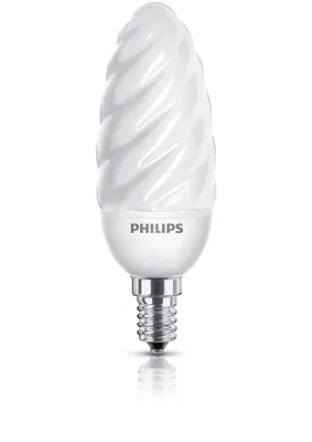 Produktbild von Philips Twisted Candle 8 W (35 W) Spiralförmige E14-Energiespar-Kerzenlampe, 8 W, E14, 10000 h, 370 lm, Warmweiß