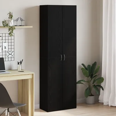Produktbild von Büroschrank Schwarz Eiche 60x32x190 cm Holzwerkstoff, Aktenschränke DesignMöbel Neu