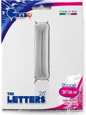 Zdjęcie produktu dla Balon foliowy Litera I, 66cm,Srebrna