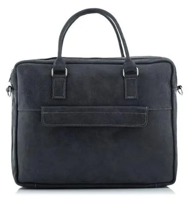 Produktbild von Schwarze Vintage-Laptoptasche aus Wildleder BV80