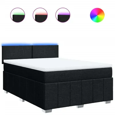 Produktbild von vidaXL Boxspringbett mit Matratze Schwarz 140x190 cm Stoff