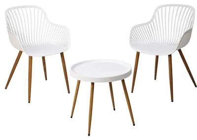 Produktbild von Gartenmöbel-Set aus Kunststoff, Tisch und 2 Sessel