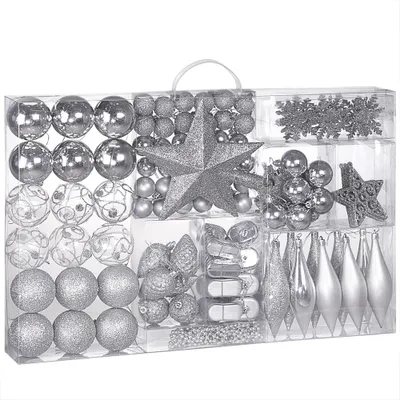 Immagine prodotto di DEUBA® Set Completo Palline Albero di Natale 102pz Ø 3-6cm Decorazioni Feste Natalizie Addobbi Festività Puntale Catena Perline