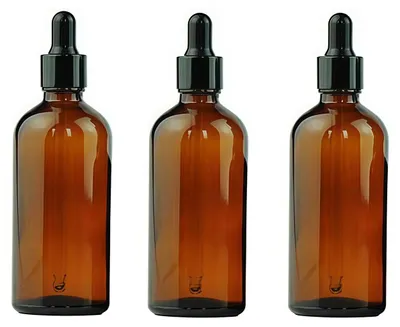 3er-Pack 100 ml Amber Glasflaschen mit Glaspipette