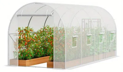 Produktbild von Tuinkas – Tunnelform – Anbaubereich und Gewächshaus mit verzinktem Stahlrahmen und wetterbeständiger PE-Abdeckung – 445 cm