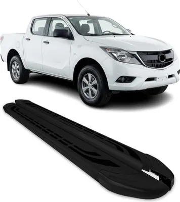 Image de Marchepieds Latéraux pédale pour Mazda BT-50 Double Cab 2012-2020 Alu Noir 2Pcs
