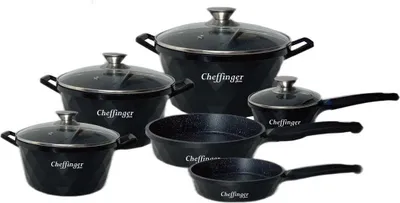 Produktbild von 10-teiliges Kochtopfset - schwarz