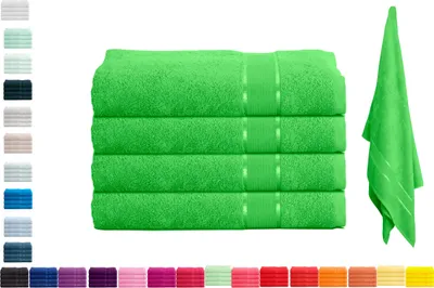 Produktbild von 4er Duschtuchset Duschtuch Duschtücher 70cm x 140cm Frottee 100% Baumwolle 500g, Farbe:Babyblau