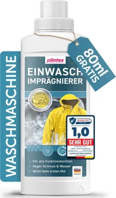 Produktbild von PLINTEX® 580ml Einwaschimprägnierung für Outdoorbekleidung und Funktionskleidung ohne Baumwollanteil I Imprägnierung Waschmaschine I Softshell, Gore-tex, Skibekleidung, Motorradbekleidung