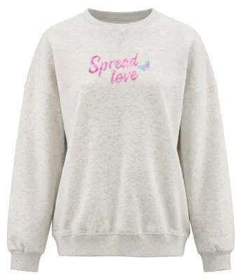 Produktbild von Damen Sweatshirt in Weiss, Größe L, mit regulärer Passform und klassischem Rundhalsausschnitt