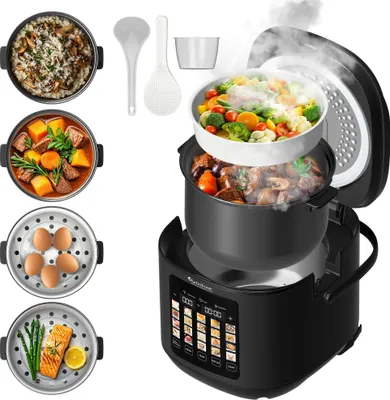 Produktbild von TurboTronic DMC23 Multikocher 5L Kapazität 20 Programme 860W Elektrischer Schon- und Dampfgarer & Reiskocher Automatische Warmhaltefunktion Multivarka Digitale Kochmaschine