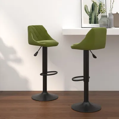 Produktbild von Design Möbel Barhocker 2er Set Hellgrün Samt - 2024 Neu