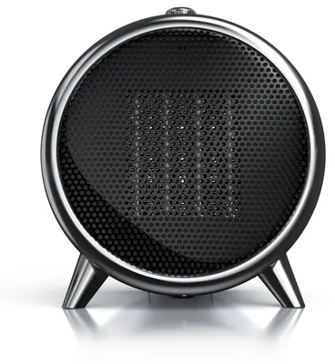 Immagine prodotto di Riscaldatore ceramico Brandson da 1500 W con anello decorativo frontale, 2 livelli di potenza, termostato ambiente regolabile, funzione ventilatore, riscaldatore, colore nero e argento