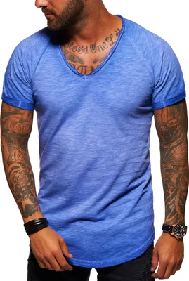 Produktbild von Style-Division Herren T-Shirt mit V-Ausschnitt für Herren V-Neck Shirt Basic im Oversize-Look