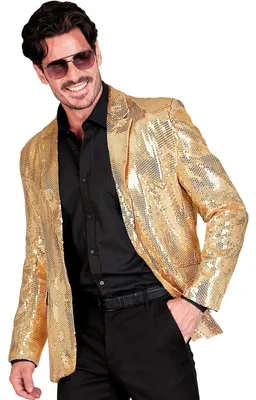 Productafbeelding van Blazer met pailletten, gouden kleur, maat L