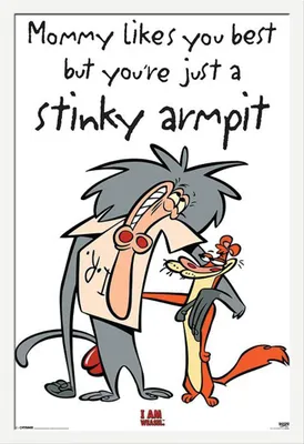Image de I Am Weasel - Poster - Stinky Armpit + cadre amovible, Shinsuke® Maxi MDF blanc, vitre acrylique