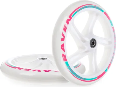 Produktbild von Ersatzräder für Raven Cityroller Scooter Roller Kickscooter Dots Polyurethan200mm mit Kugellager White - 2 Stück