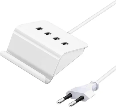 Produktbild von USB Mehrfachstecker 4-Fach Netzteil Ladegerät für USB-Geräte wie Smartphones, Tablets, Bluetooth-Lautsprecher und viele weitere Universal Ladekabel