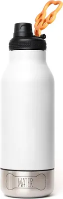 Produktbild von Asobu - Dog Bowl Buddy - Edelstahlflasche mit 2 Näpfen Weiß