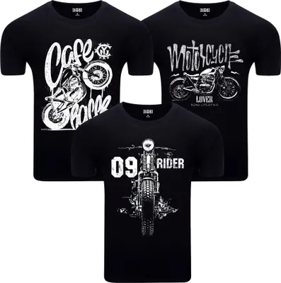 Obrázek produktu pro Diarbo Pánská trička 3 Pack For the Motorcyclist Black Velikost XXL