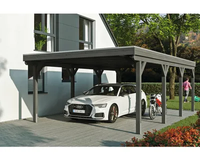 Produktbild von Einzelcarport SKAN Holz Grunewald 427 x 796 cm Schiefer