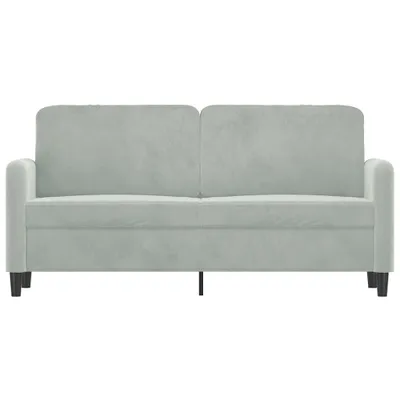 Image de vidaXL Canapé 2 places gris clair 140 cm velours