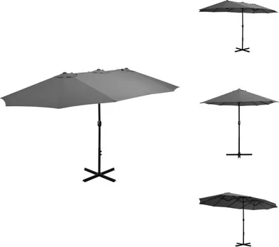 Produktbild von vidaXL Sonnenschirm mit Aluminium-Mast 460 x 270 cm Anthrazit -  Sonnenschirme & Sonnenschutze