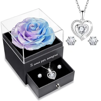 Produktbild von Konservierte Rose mit Halskette Liebe Dich für Immer