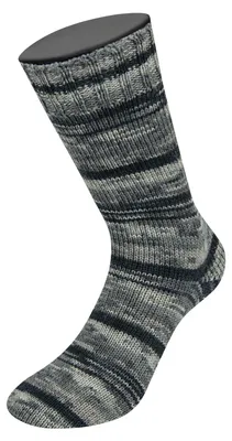 Produktbild von Lana Grossa - Meilenweit 100g Denim Mix Black 4661 hellgrau mittelgrau dunkelgrau taupe schwarz